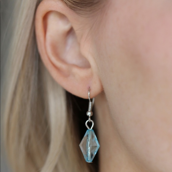 Silver and clear blue crystals - Picture 2 of 3